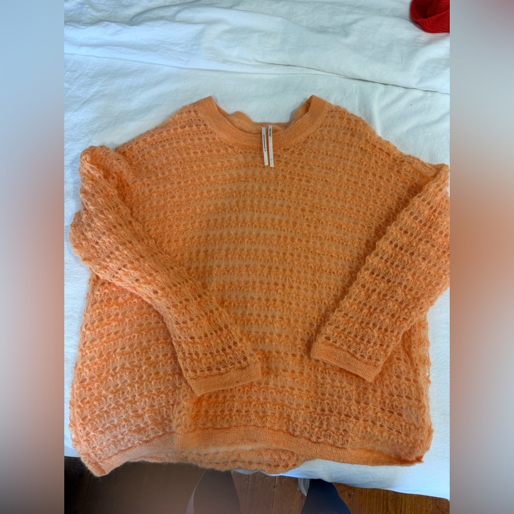 Anthropologie Orange Knit Sweater